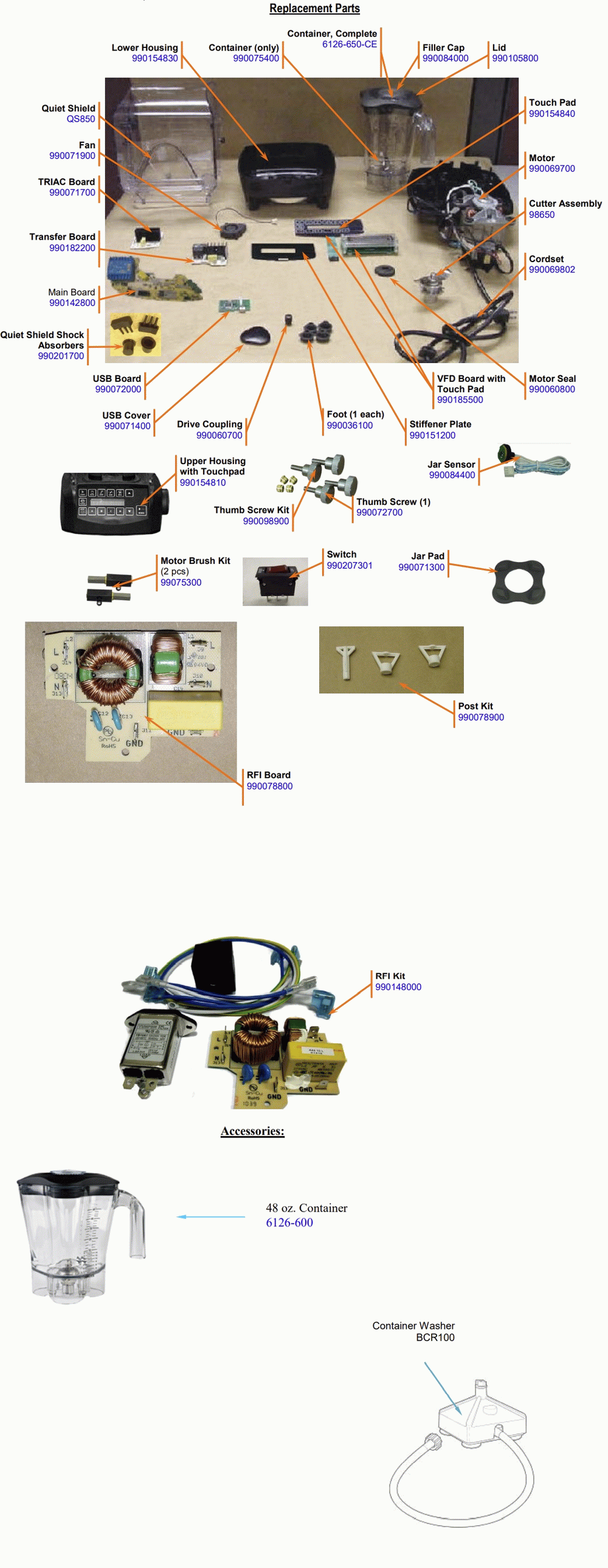 Diagram Diagram and Parts List for HBH850-UK-L  Hamilton Beach Blender